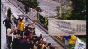 De winnaar van de eerste Marathon van Rotterdam (1981), schot John Graham. Beeld: TV Rijnmond